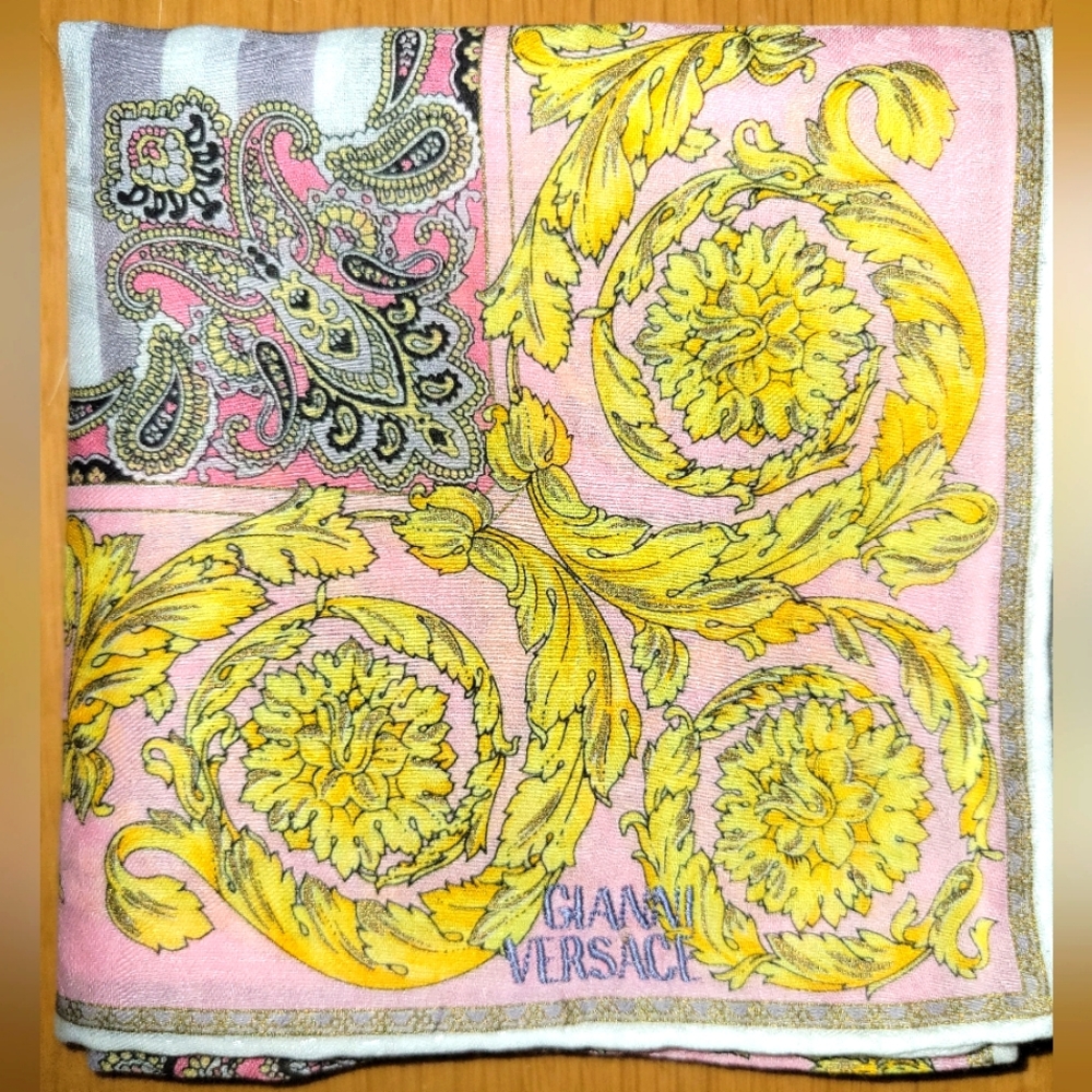 VERSACE vintage scarf large handkerchief